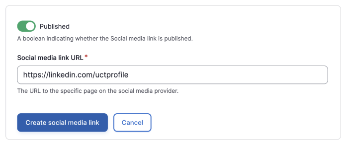 Creating social media link button