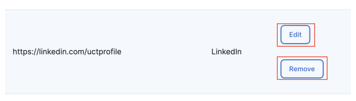 Edit and remove social media link buttons